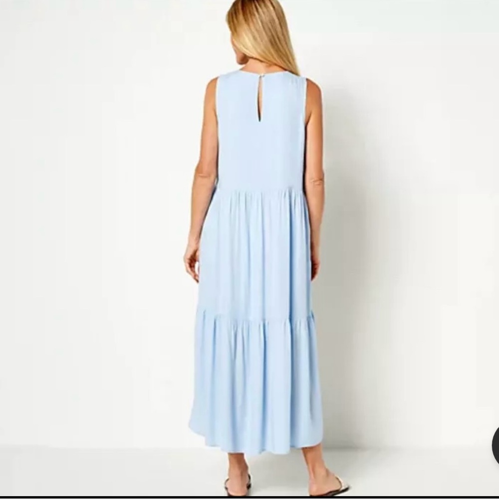 Laurie Felt Elegant Blue Sleeveless Dress - Picture 10 of 11